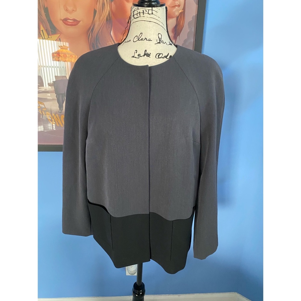 Preston & York 10 Gray & Black snap up jacket NWTS